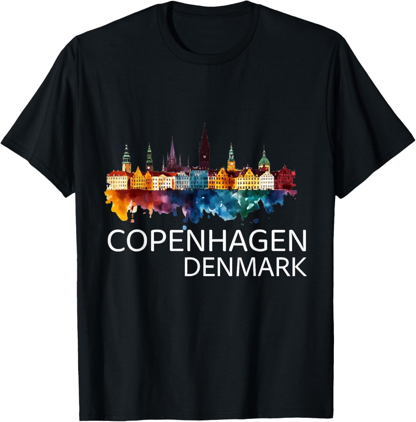 Copenhagen Souvenir Denmark Skyline Proud Danish Men Women T-Shirt - T-Shirt | Black