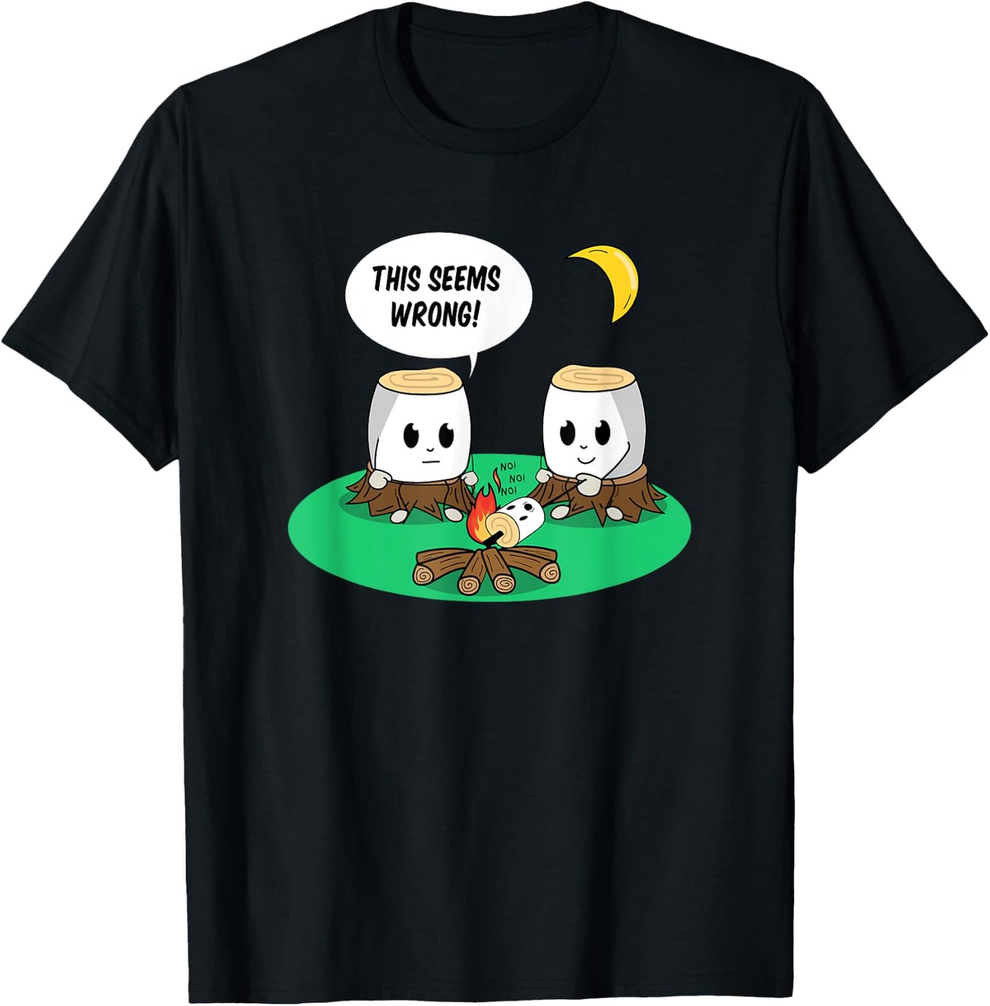 Marshmallows Roasting Marshmallow Campfire Bonfire Camping T-Shirt - T-Shirt | Black