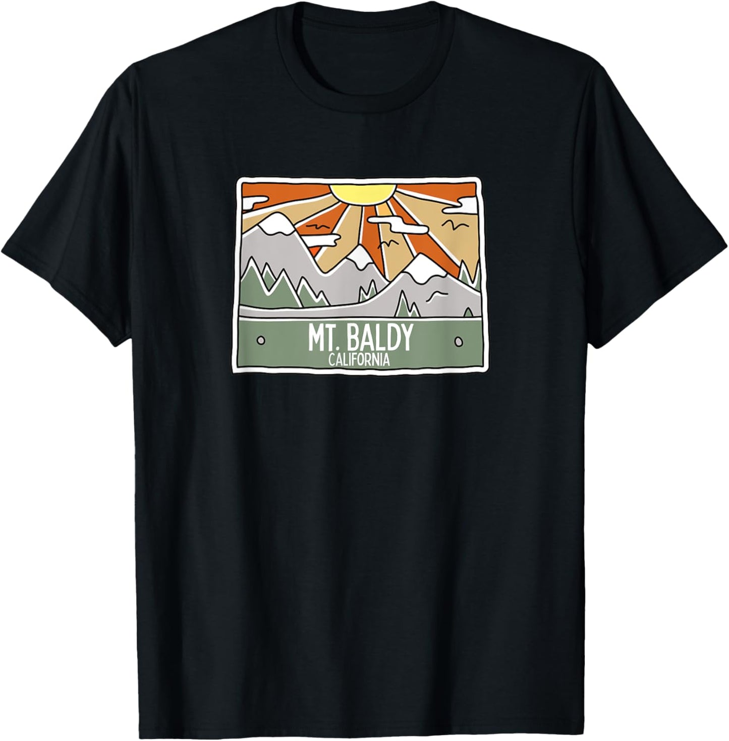 Mount Baldy California Mountains Sunshine CA Trip Souvenir Women Kids T-Shirt - T-Shirt | Black
