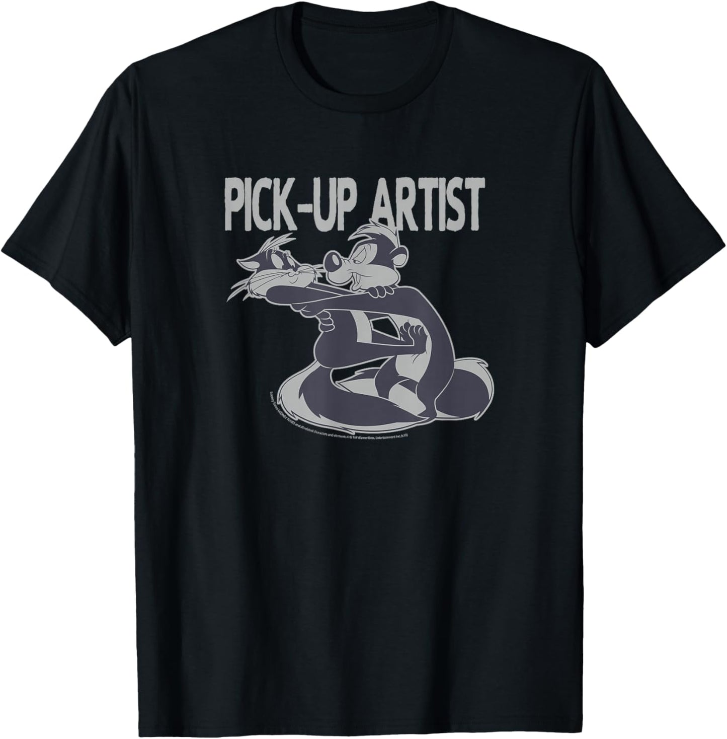 Looney Tunes Pepe Le Pew & Penelope Pick-Up Artist T-Shirt - T-Shirt | Black