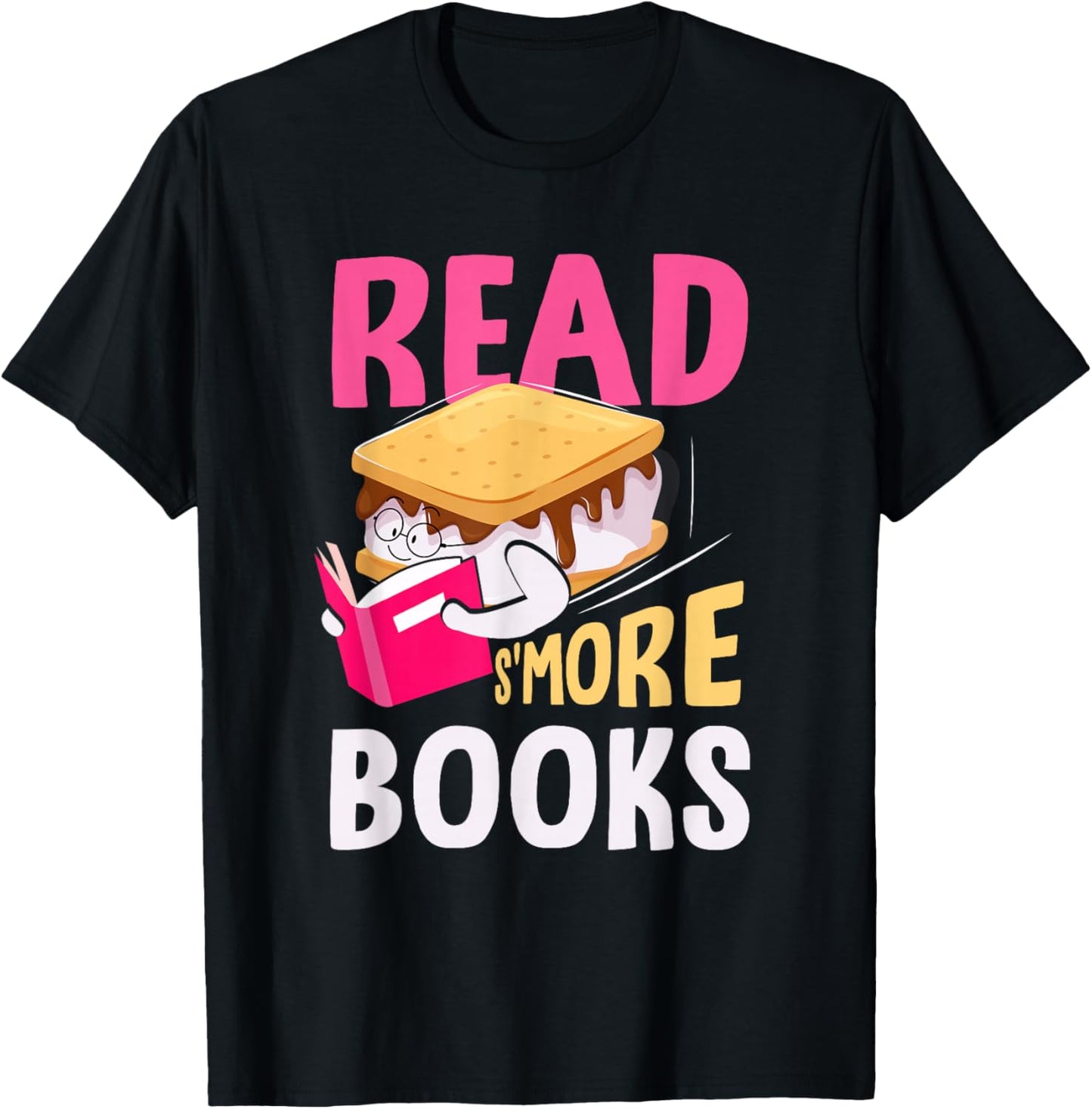 Read S'More Books Camping Bookworm Librarian Smores Lover T-Shirt - T-Shirt | Black