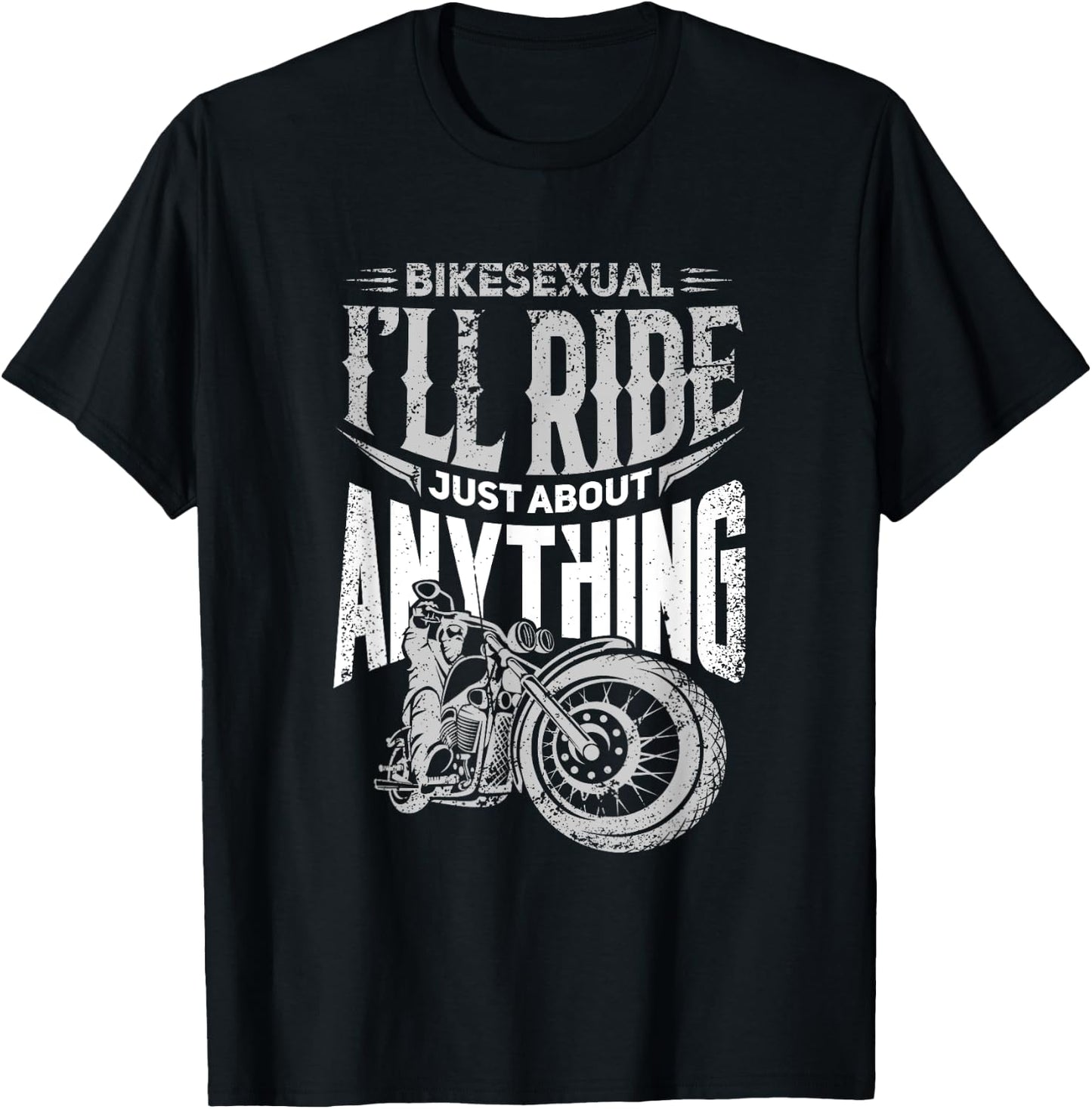 Hog Bikesexual Funny Motorcycle Bisexual Biker T-Shirt - T-Shirt | Black