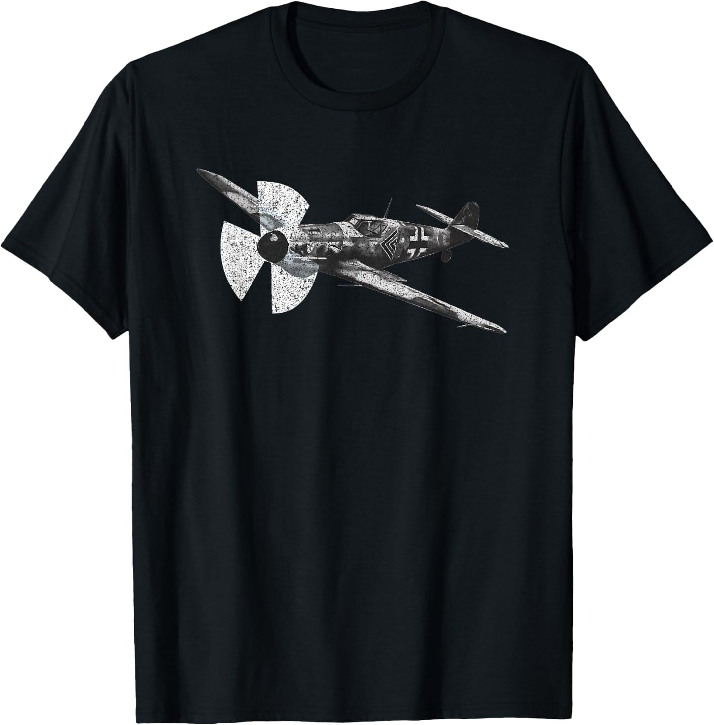 Messerschmitt Bf 109 German WW2 Fighter Plane Gift T-Shirt - T-Shirt | Black