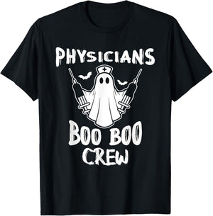 Physician Boo Boo Crew Halloween Nurse Ghost Costume T-Shirt - T-Shirt | Black