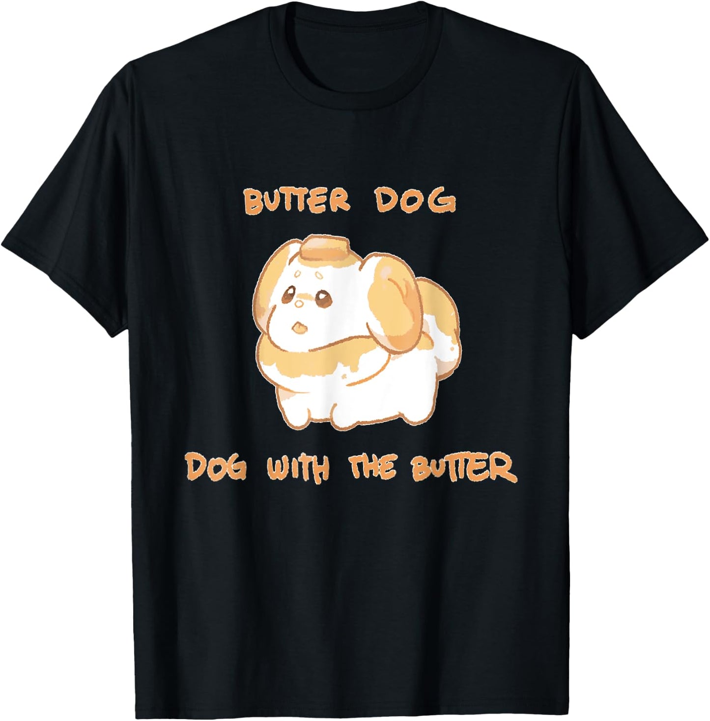 Fidough Butter Dog Dog With The Butter Meme Women Girls Kids T-Shirt - T-Shirt | Black