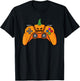 Halloween Video Game Controller With Pumpkin Face Gaming T-Shirt - T-Shirt | Black