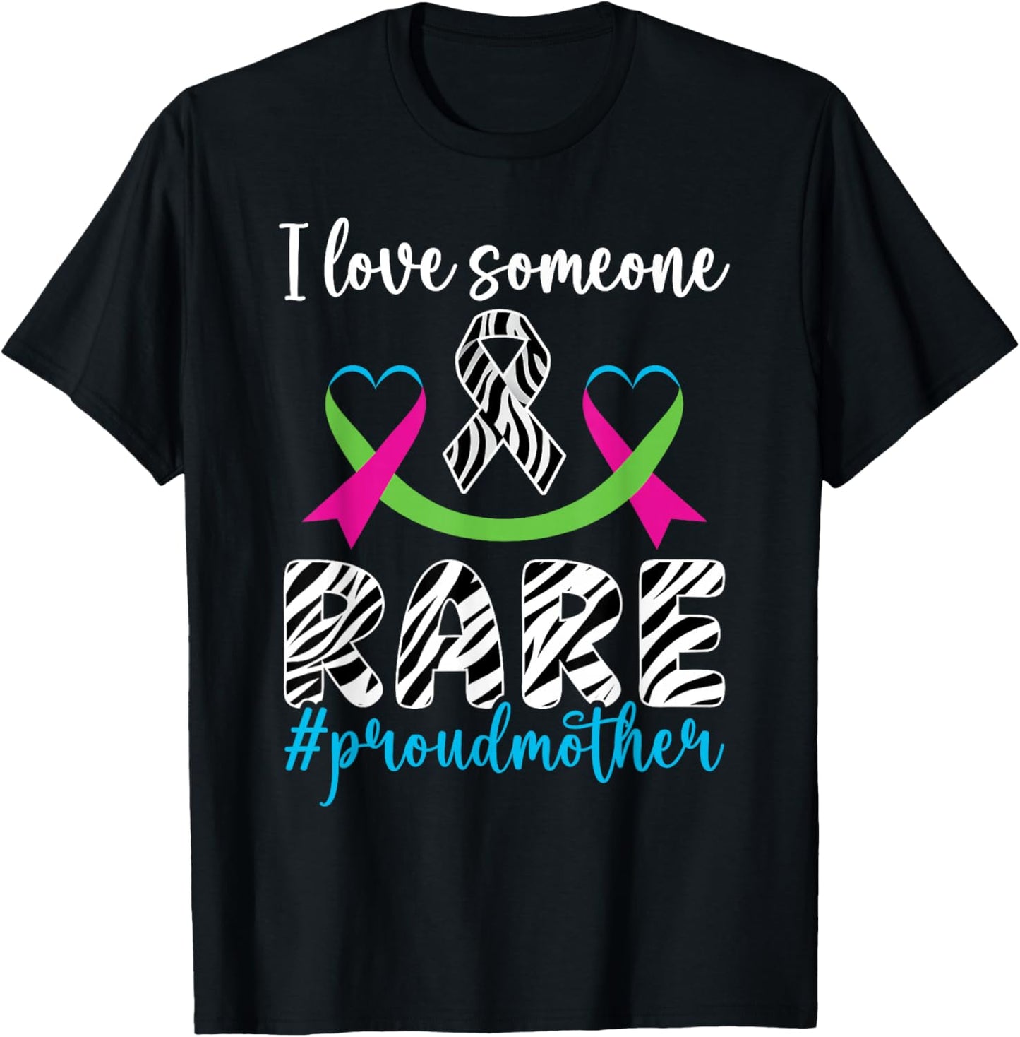 Proud Mother Rare Disease Warrior Rare Disease Awareness T-Shirt - T-Shirt | Black