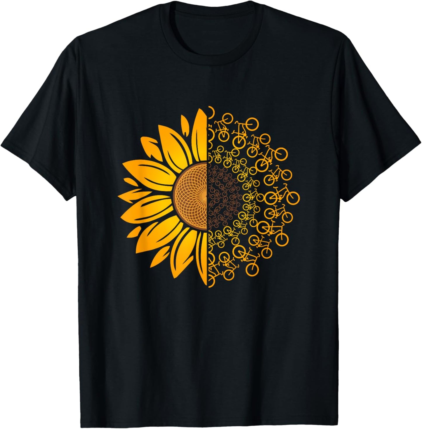 Vintage Bikes Biker Retro Bicycle Cycling Sunflower T-Shirt - T-Shirt | Black