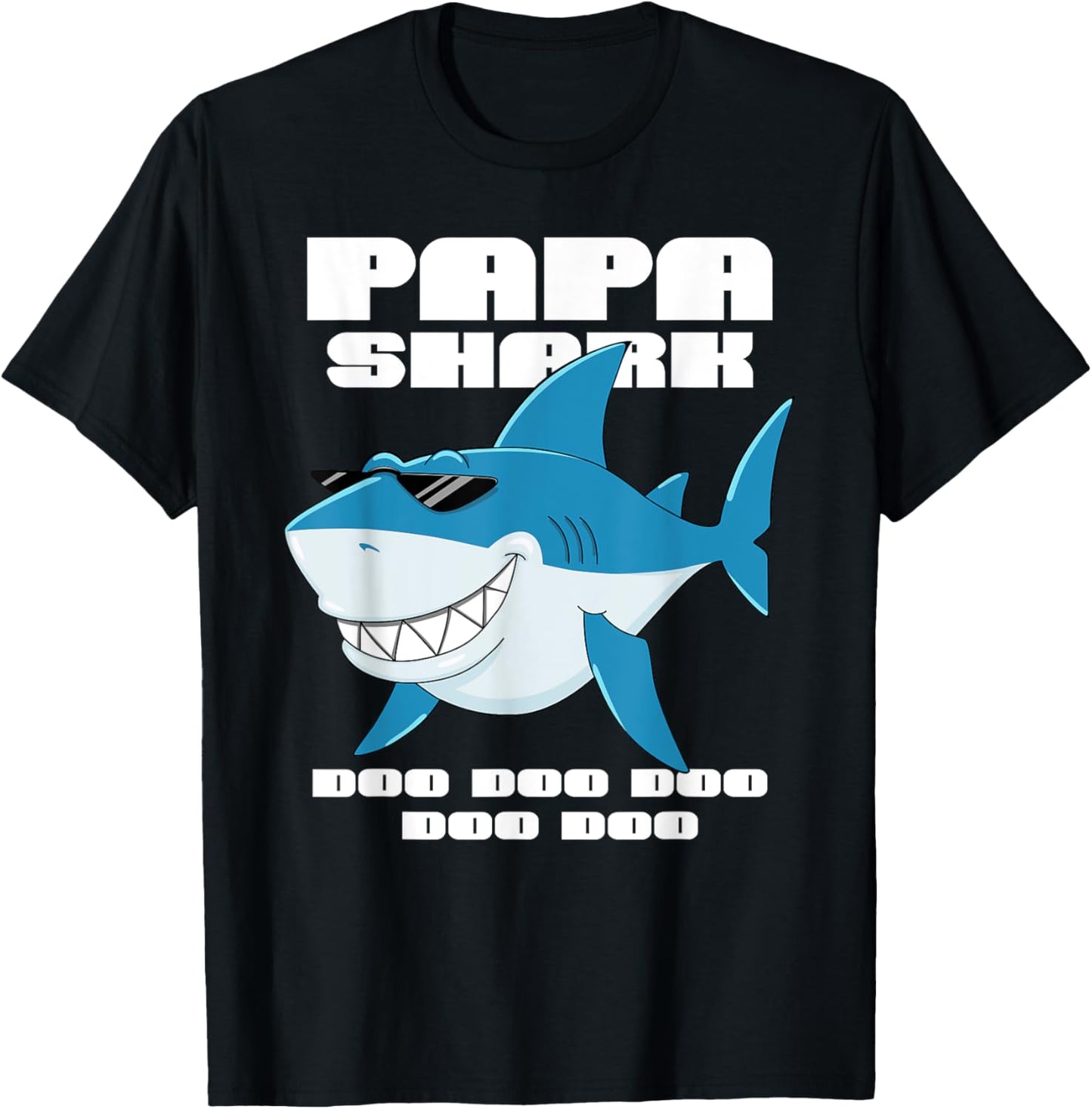 Papa Shark , Daddy Shark Shirt, Family Shark Gift T-Shirt - T-Shirt | Black