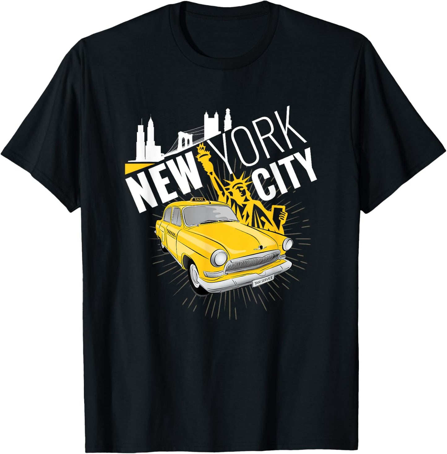 NYC New York Yellow Cab Taxi Gift Shirt Men Women Kids T-Shirt - T-Shirt | Black