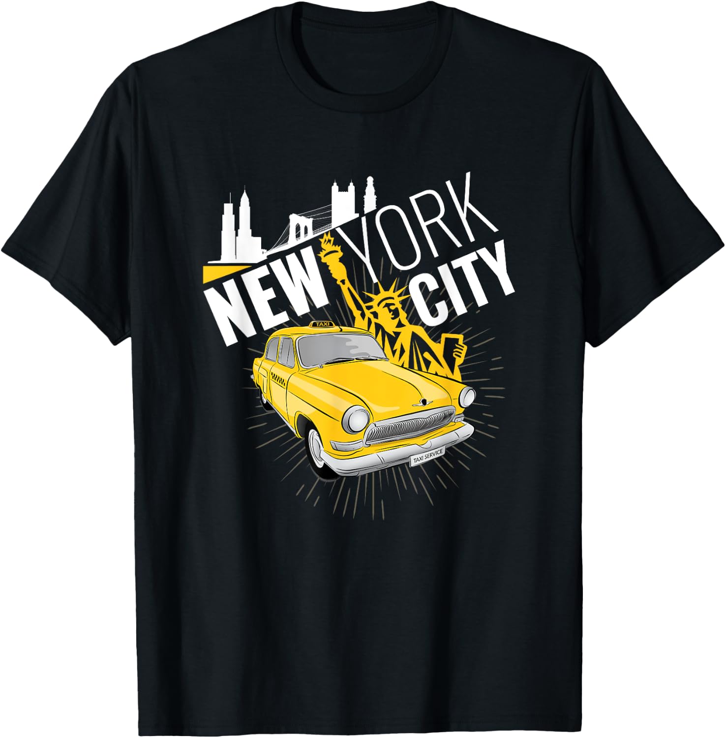 NYC New York Yellow Cab Taxi Gift Shirt Men Women Kids T-Shirt - T-Shirt | Black