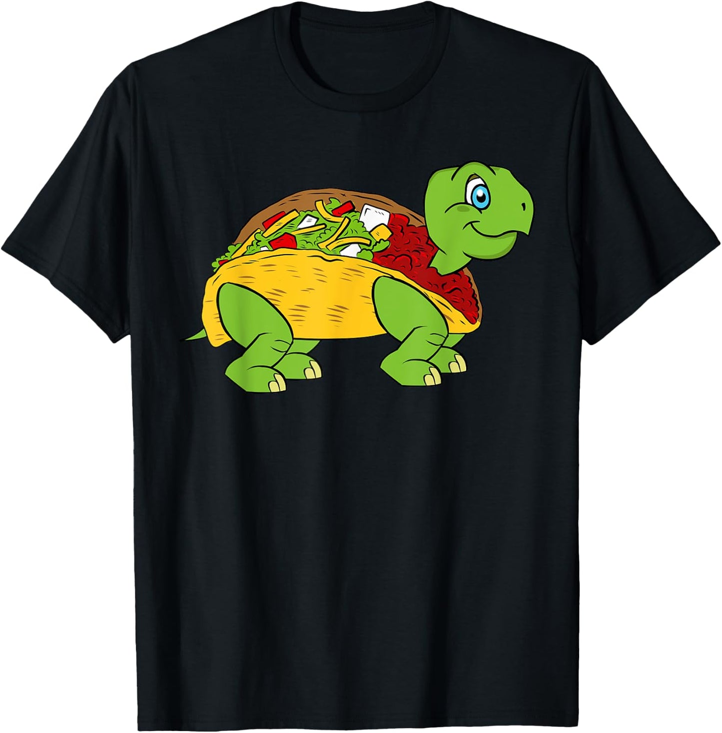 Cute Taco Turtle Gift Funny Tacos T-Shirt - T-Shirt | Black