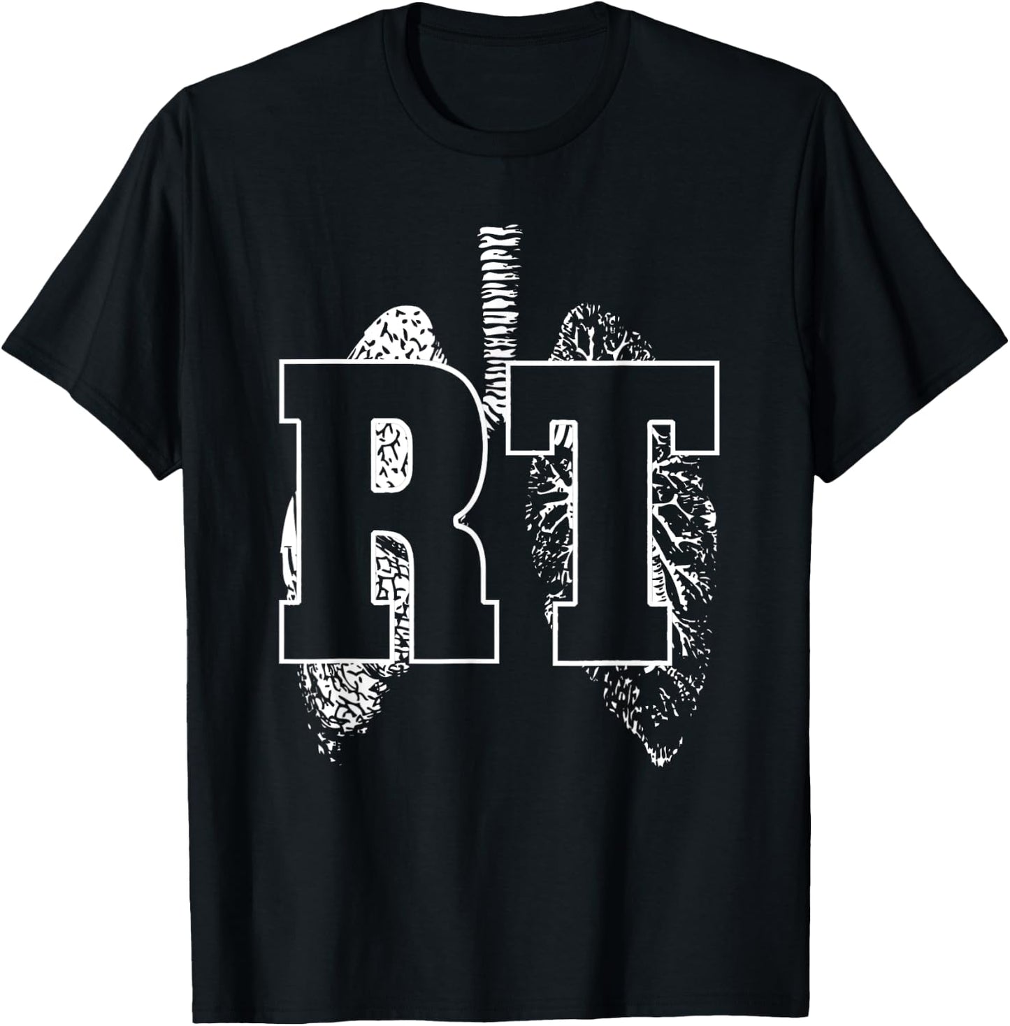 Medical Professional Designs and Gifts Respiratory Therapy - RT - RRT - CRT - Lungs -Adults Black Small T-Shirt - T-Shirt | Black