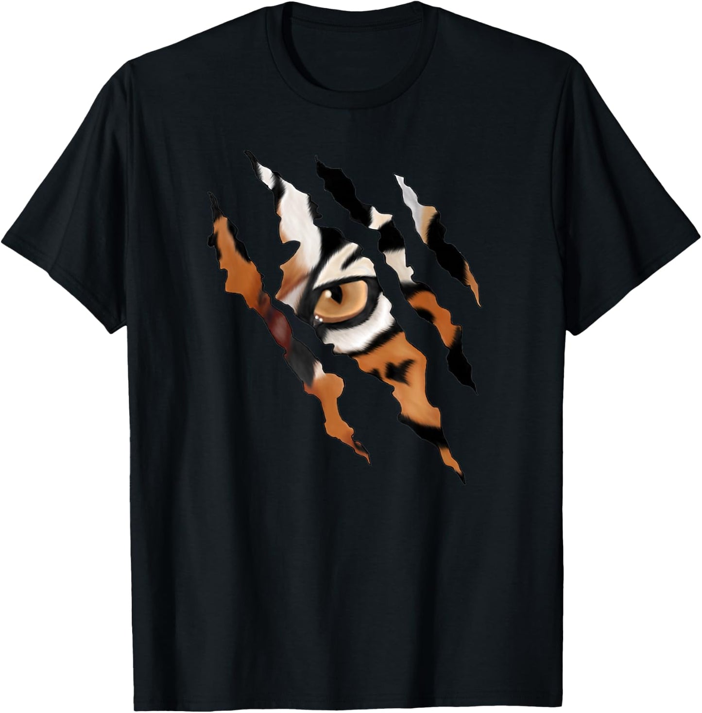 Fearless Tiger Cat Eye Claw Silhouette T-Shirt - T-Shirt | Black