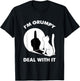 Funny Cat Middle Finger Shirts Cat I'm Grumpy Deal with It T-Shirt - T-Shirt | Black