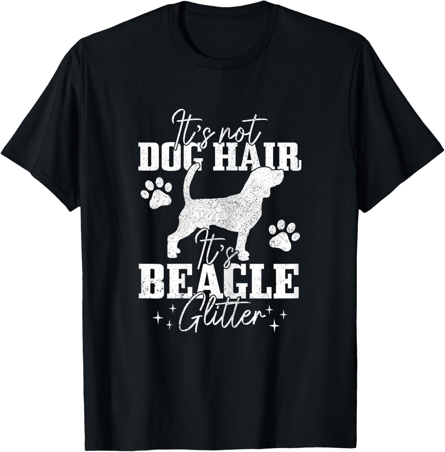 Beagle It's Not Dog Hair It's Beagle Glitter Funny Dog Lover Women Girls Kids T-Shirt - T-Shirt | Black