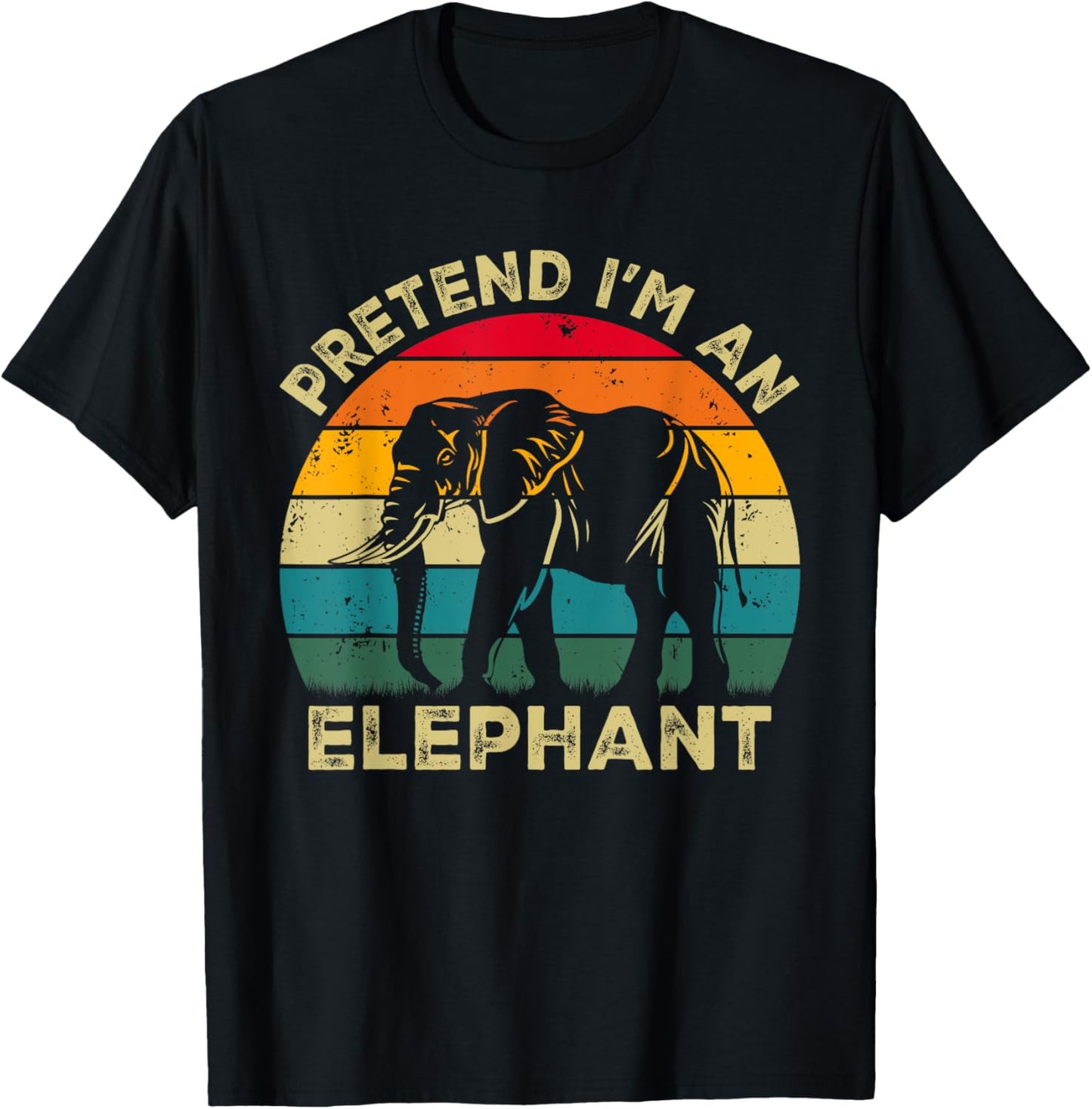 Pretend I'm an Elephant Lazy Halloween Costume T-Shirt - T-Shirt | Black