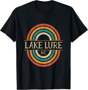 Lake Lure North Carolina Vintage NC Distressed Retro 70s 80s T-Shirt - T-Shirt | Black