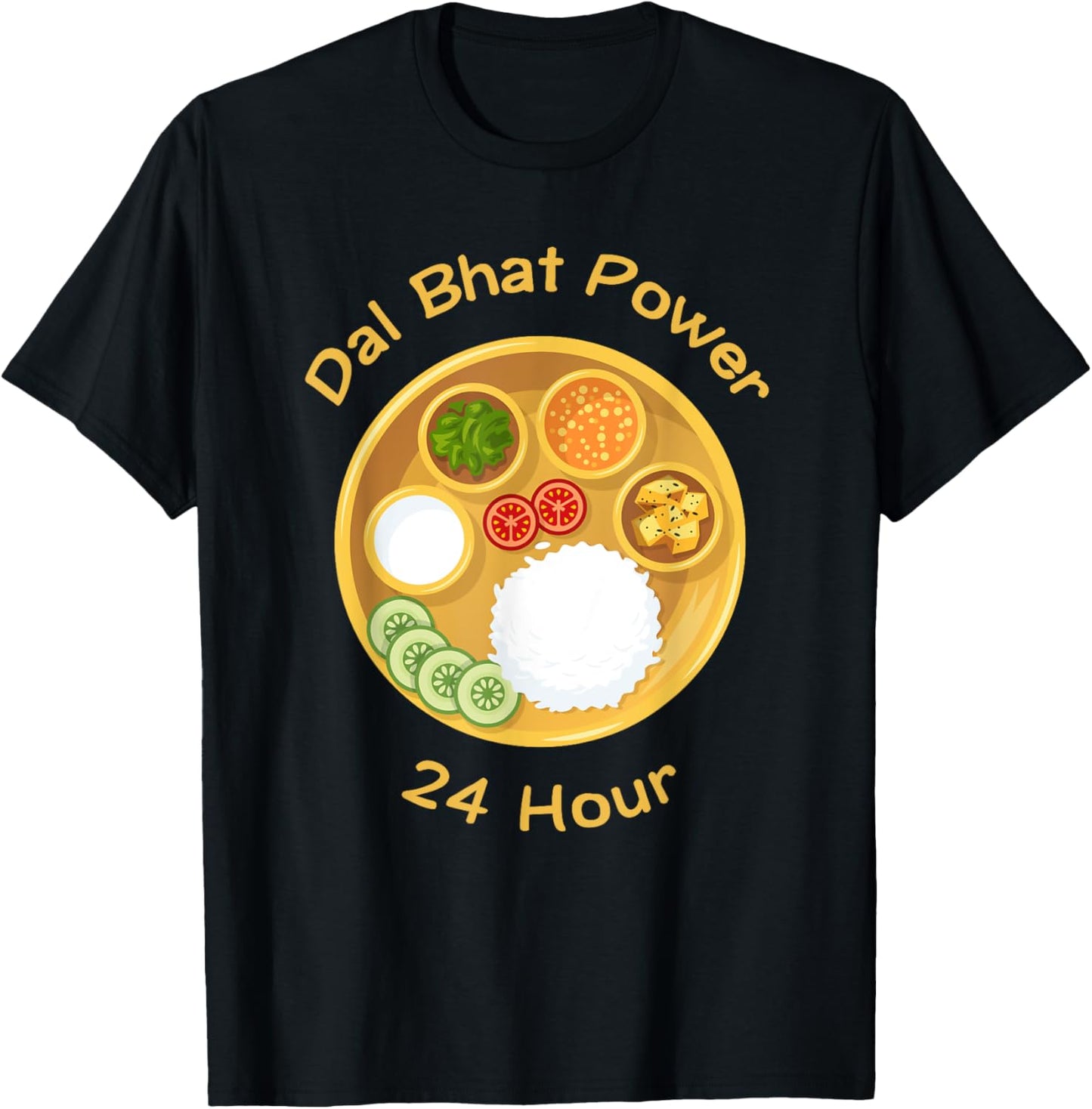 Funny Nepali Saying Dal Bhat Power 24 Hour T-Shirt - T-Shirt | Black