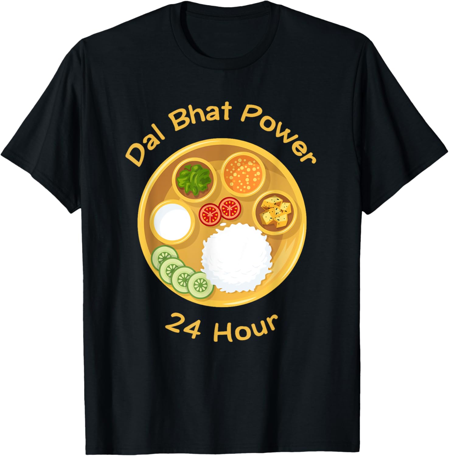Funny Nepali Saying Dal Bhat Power 24 Hour T-Shirt - T-Shirt | Black