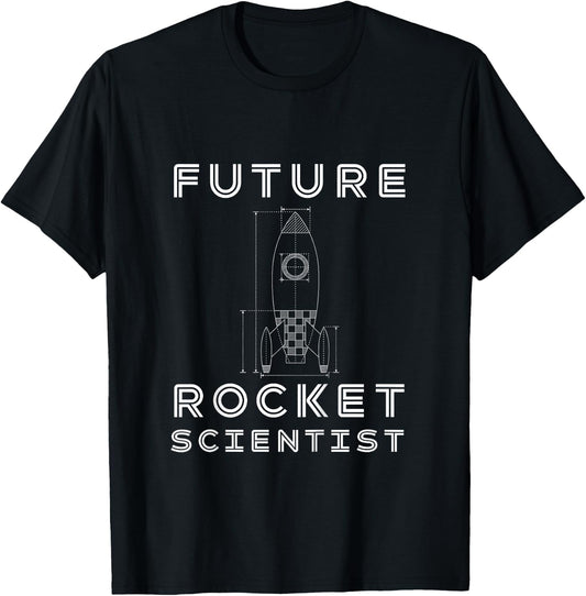 Engineering Gift Boys Girls Kids Future Rocket Scientist T-Shirt - T-Shirt | Black