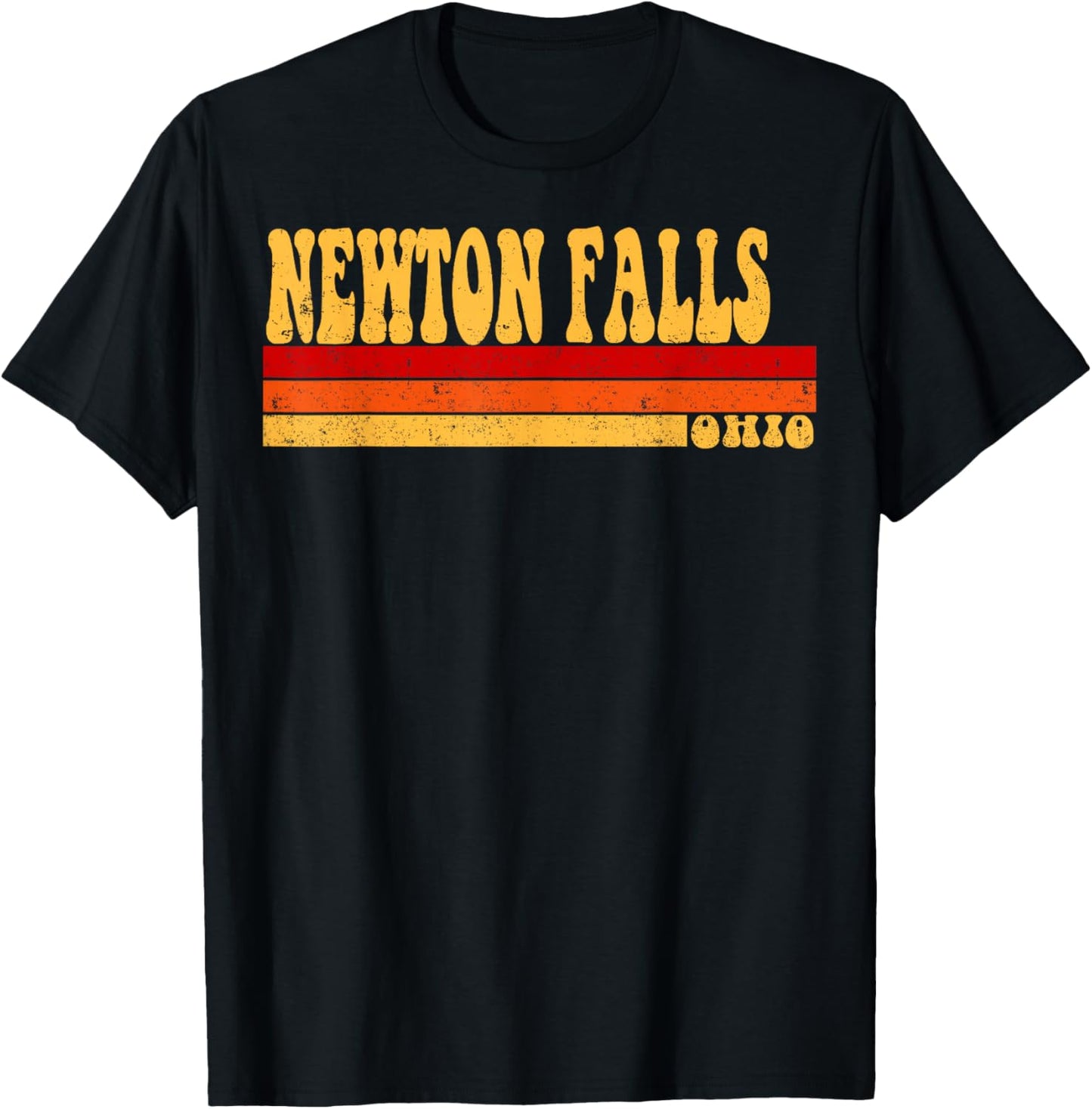 NEWTON FALLS Ohio City Vintage Roots Retro Design 70s 80s T-Shirt - T-Shirt | Black