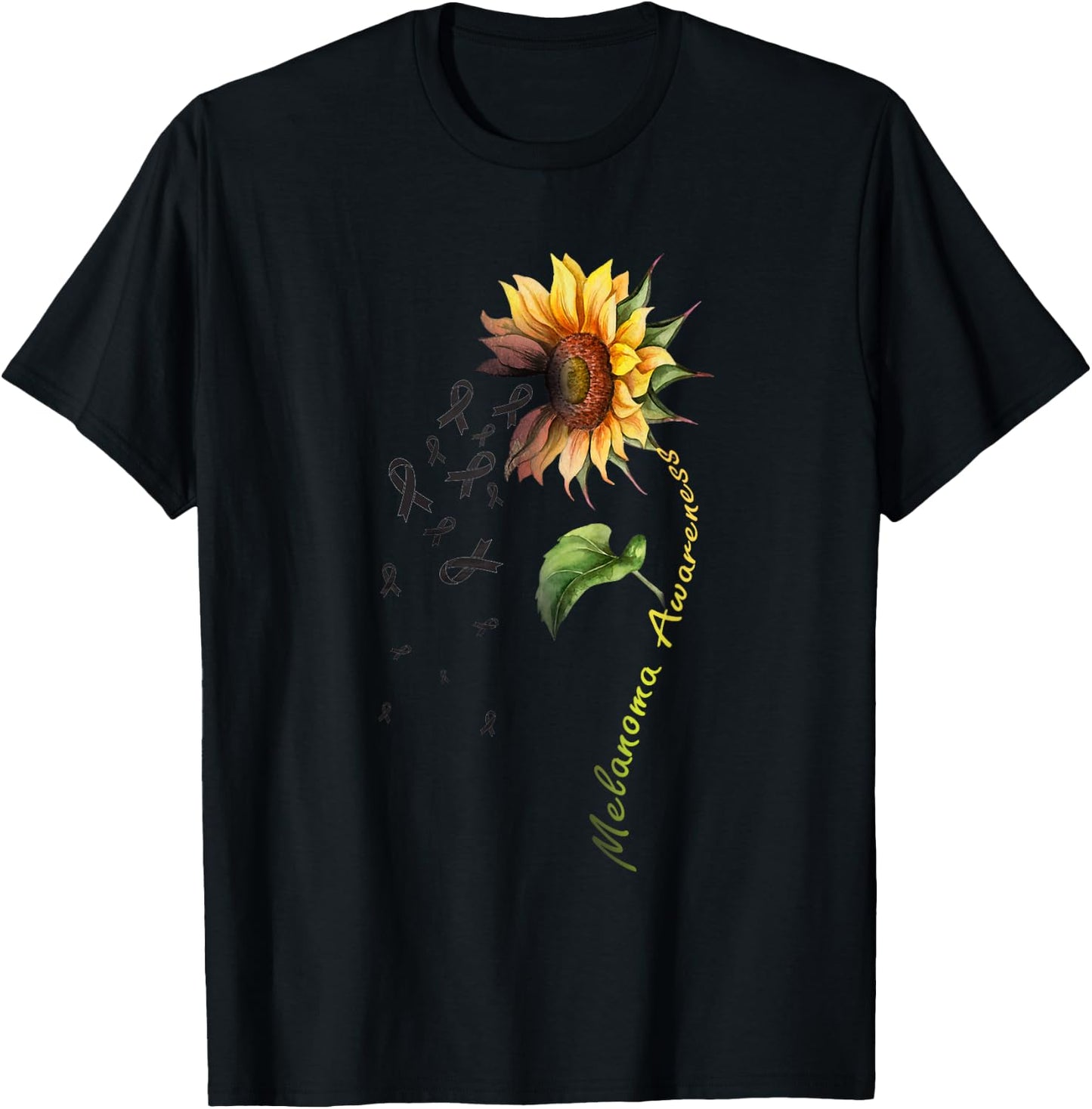 Melanoma Awareness Sunflower Shirt T-Shirt - T-Shirt | Black
