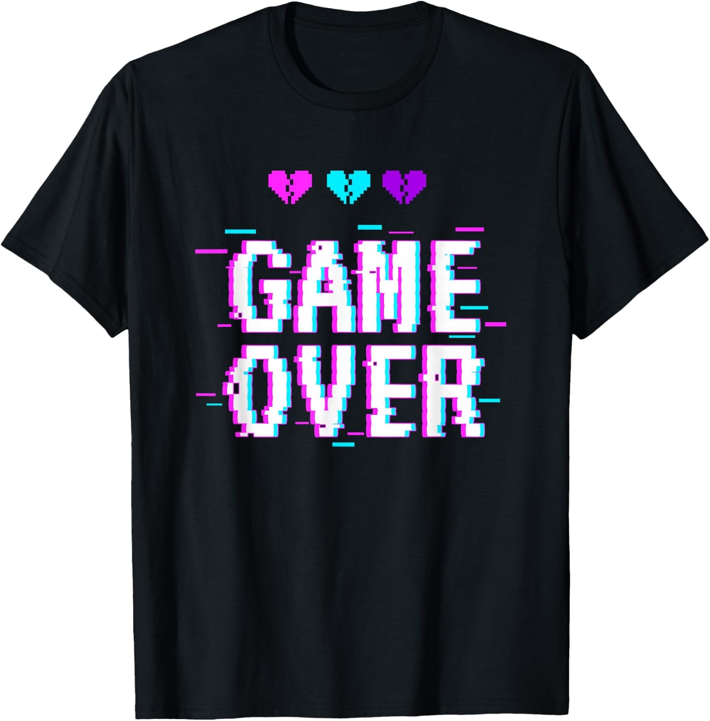 Vaporwave Aesthetic Style Game Over Yami Kawaii Pastel Goth T-Shirt - T-Shirt | Black