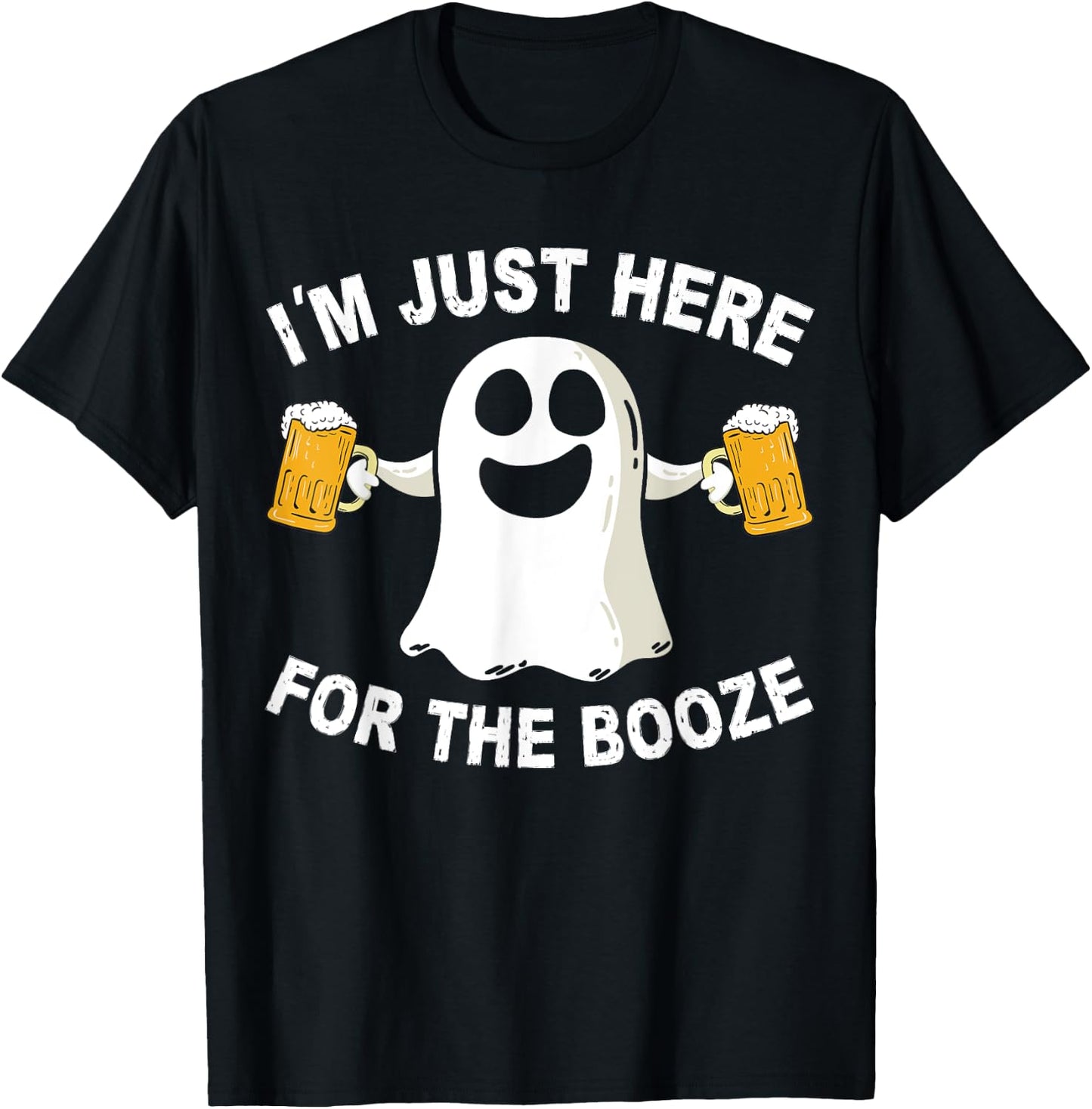 Drinking Halloween Costume Men I'm Just Here for The Booze T-Shirt - T-Shirt | Black