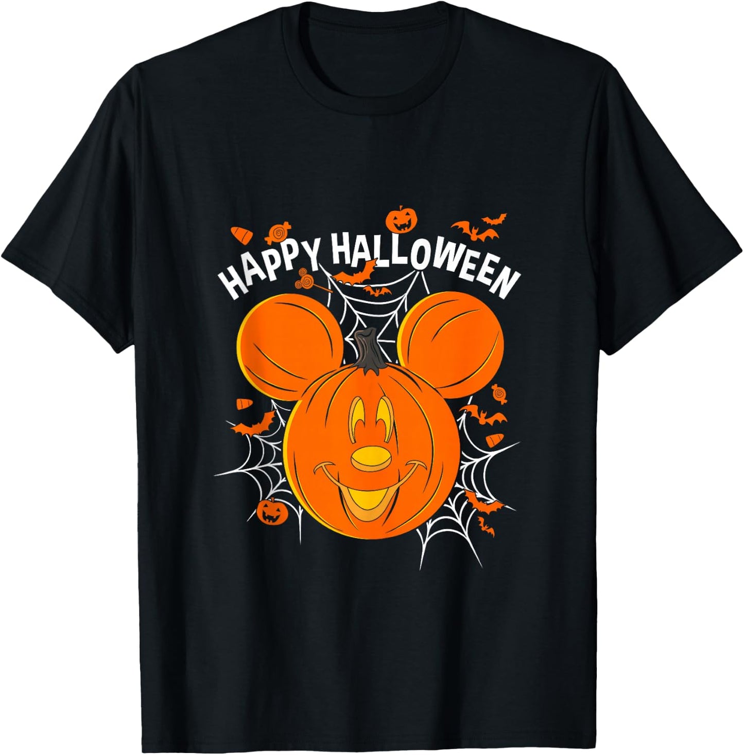 Disney Mickey & Friends Mickey Pumpkin Happy Halloween T-Shirt - T-Shirt | Black