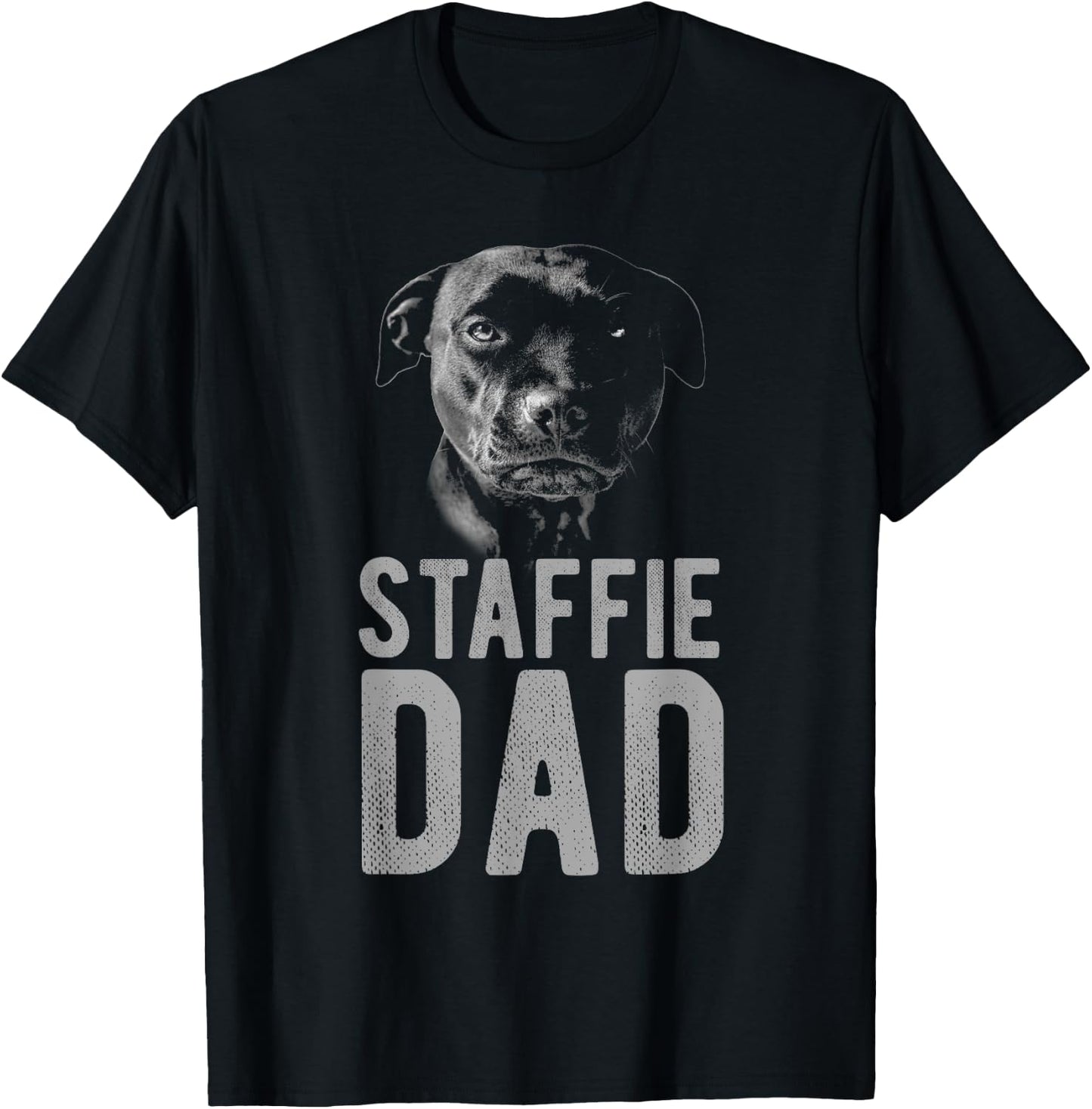 Staffordshire Bull Terrier in black - staffie dad T-Shirt - T-Shirt | Black