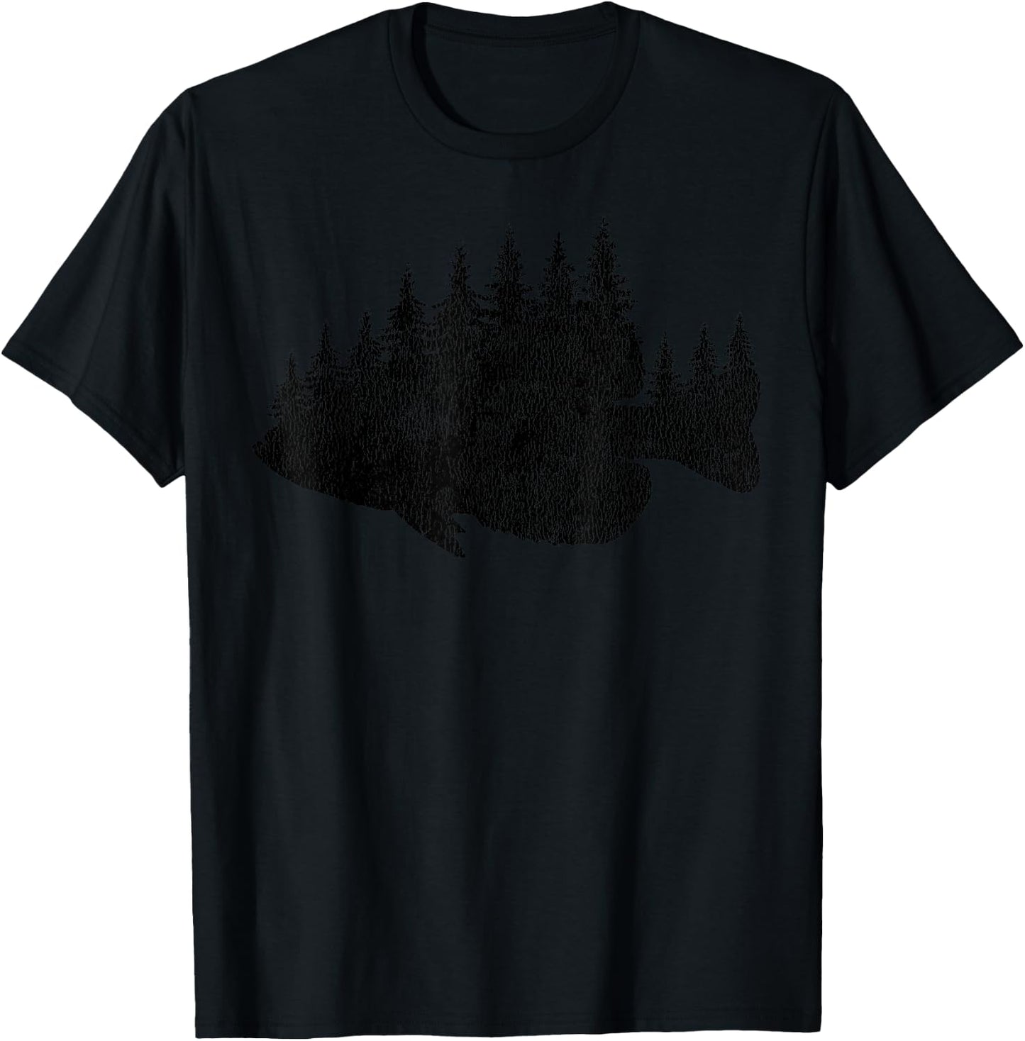 Crappie Fishing Forest Treeline Panfish T-Shirt - T-Shirt | Black