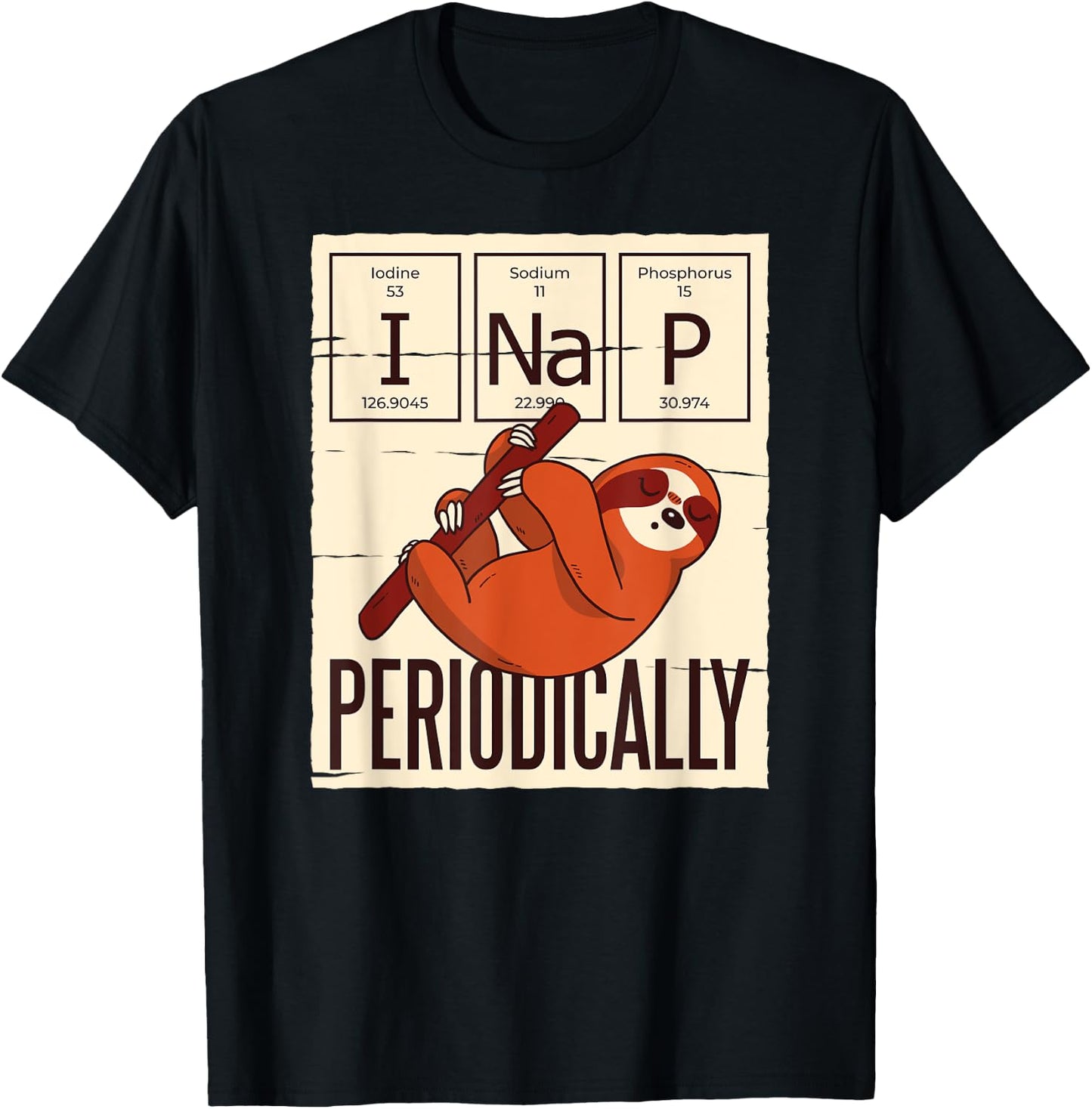 Funny Science Sloth Pajama for Sloth Lovers and Nerds T-Shirt - T-Shirt | Black