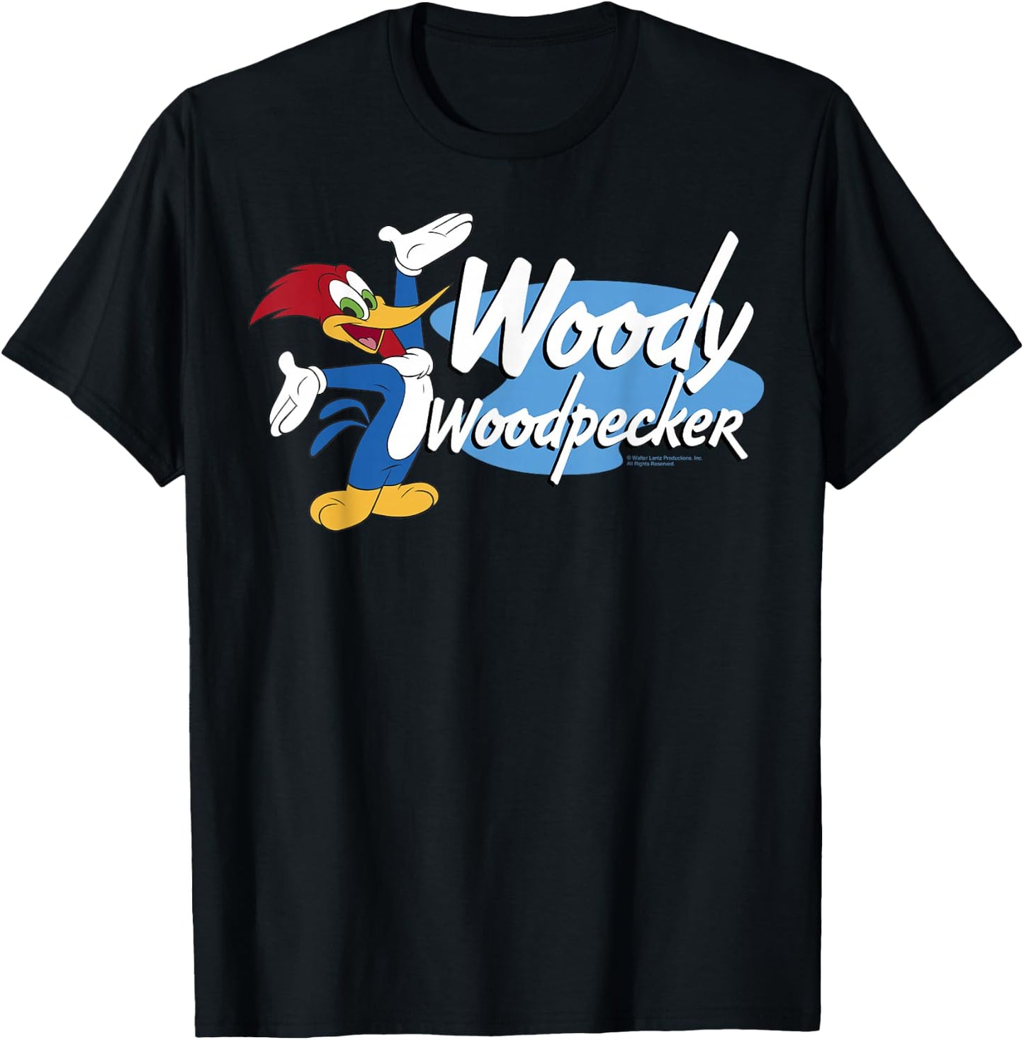 Woody Woodpecker Large Bold Logo Portrait T-Shirt - T-Shirt | Black