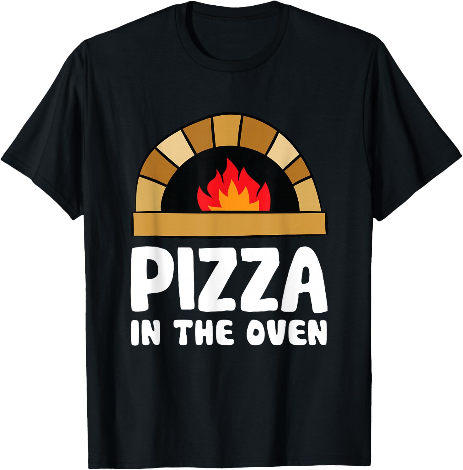 Pizza In The Oven Pregnant Women Pregnancy T-Shirt - T-Shirt | Black
