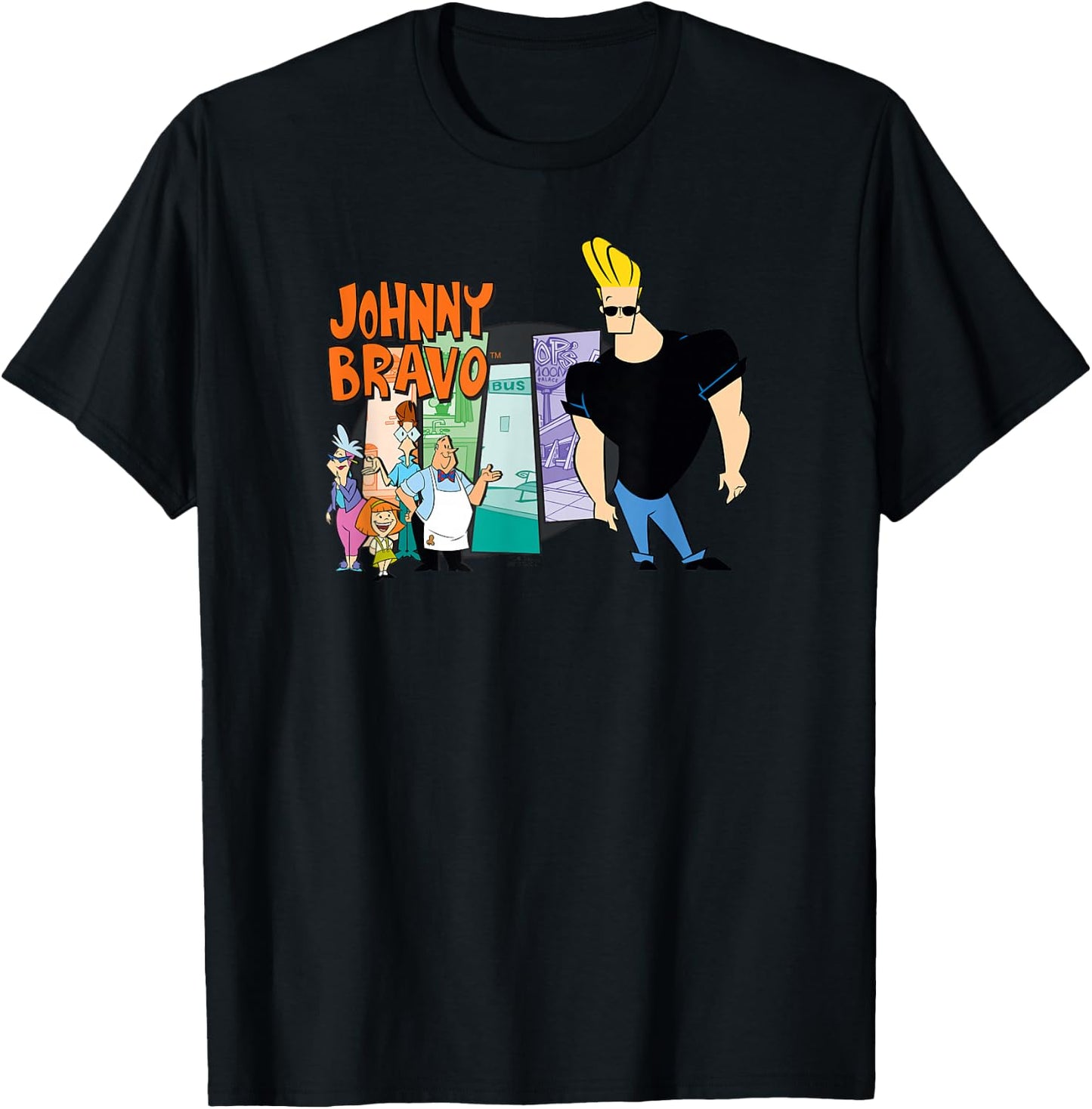 Johnny Bravo & Friends T-Shirt - T-Shirt | Black