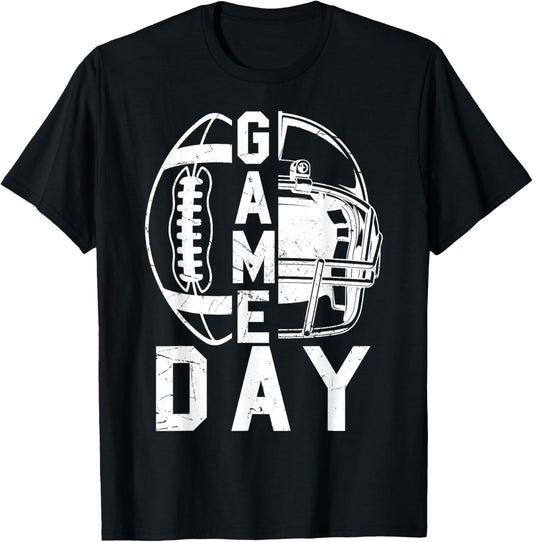 Game Day Football Season Funny Team Sports Vintage T-Shirt - T-Shirt | Black