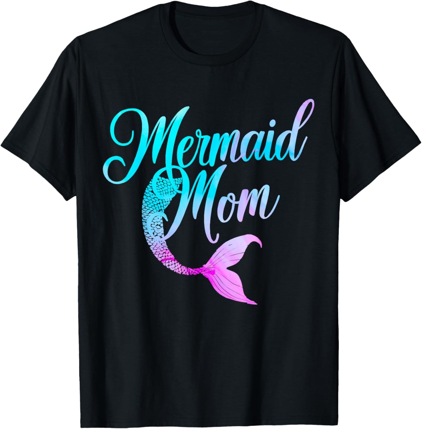 Mermaid Birthday Party Mermaid Mom T-Shirt - T-Shirt | Black
