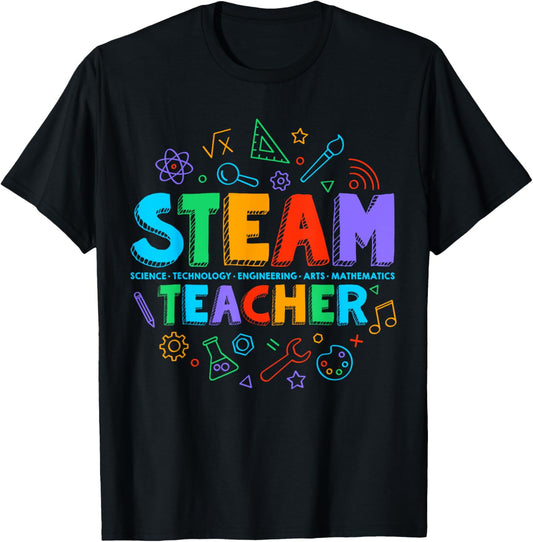 STEAM Teacher STEAM Student Programs Back to School Women Kids T-Shirt - T-Shirt | Black