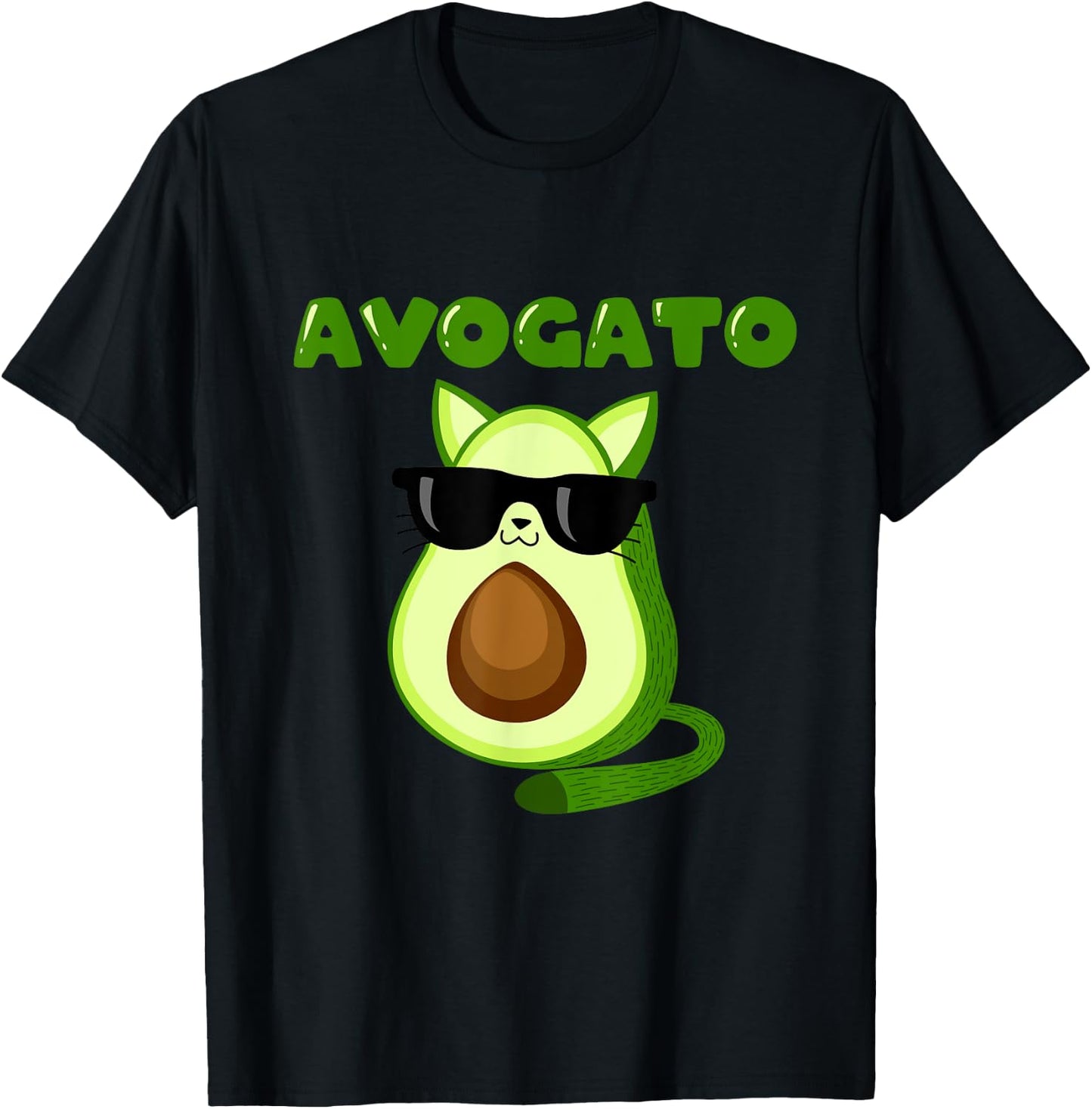 Avogato Cat Cinco De Mayo Meow Avogado T-Shirt - T-Shirt | Black