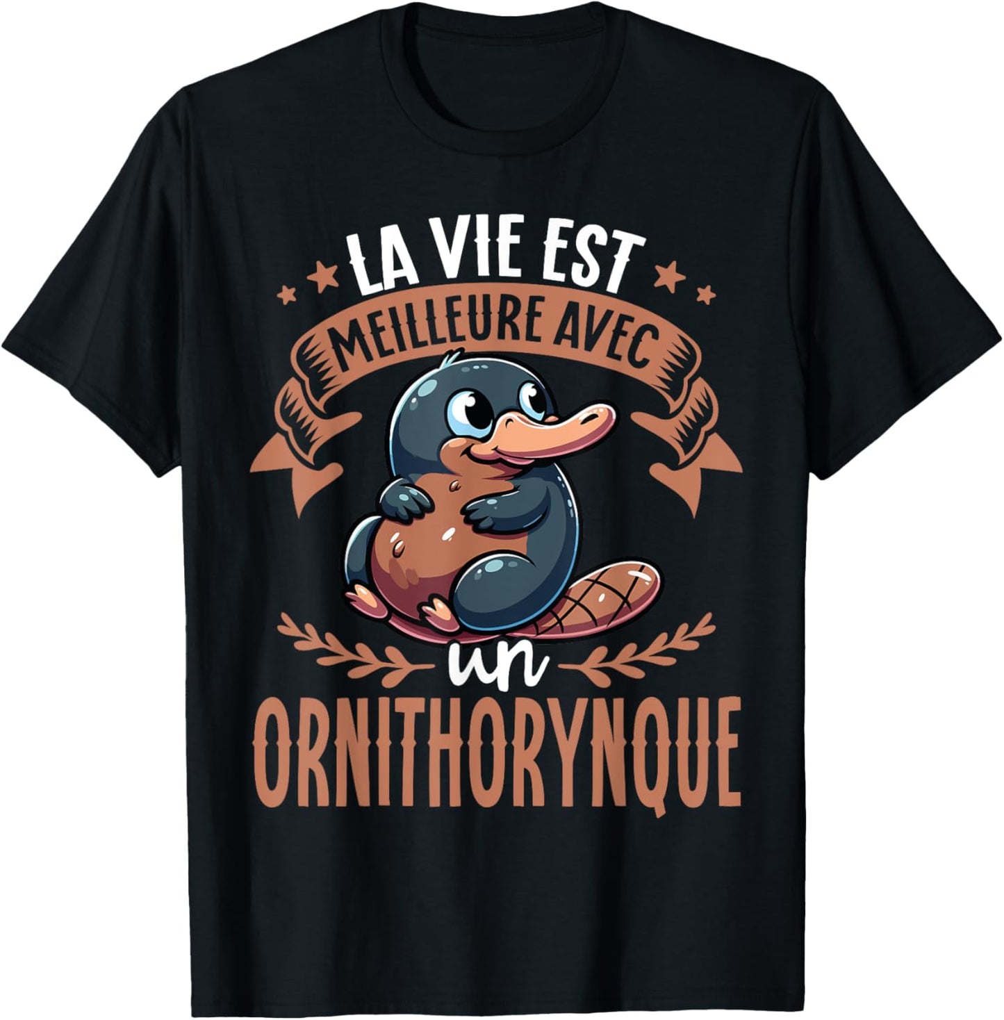 Je M'en Fous Je Suis Un Ornithorynque - Cute Platypus , Black, S T-Shirt - T-Shirt | Black