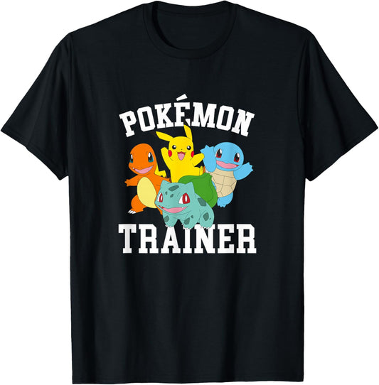 Pokémon Trainer Kanto Starters Vintage Portraits T-Shirt - T-Shirt | Black