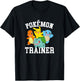 Pokémon Trainer Kanto Starters Vintage Portraits T-Shirt - T-Shirt | Black