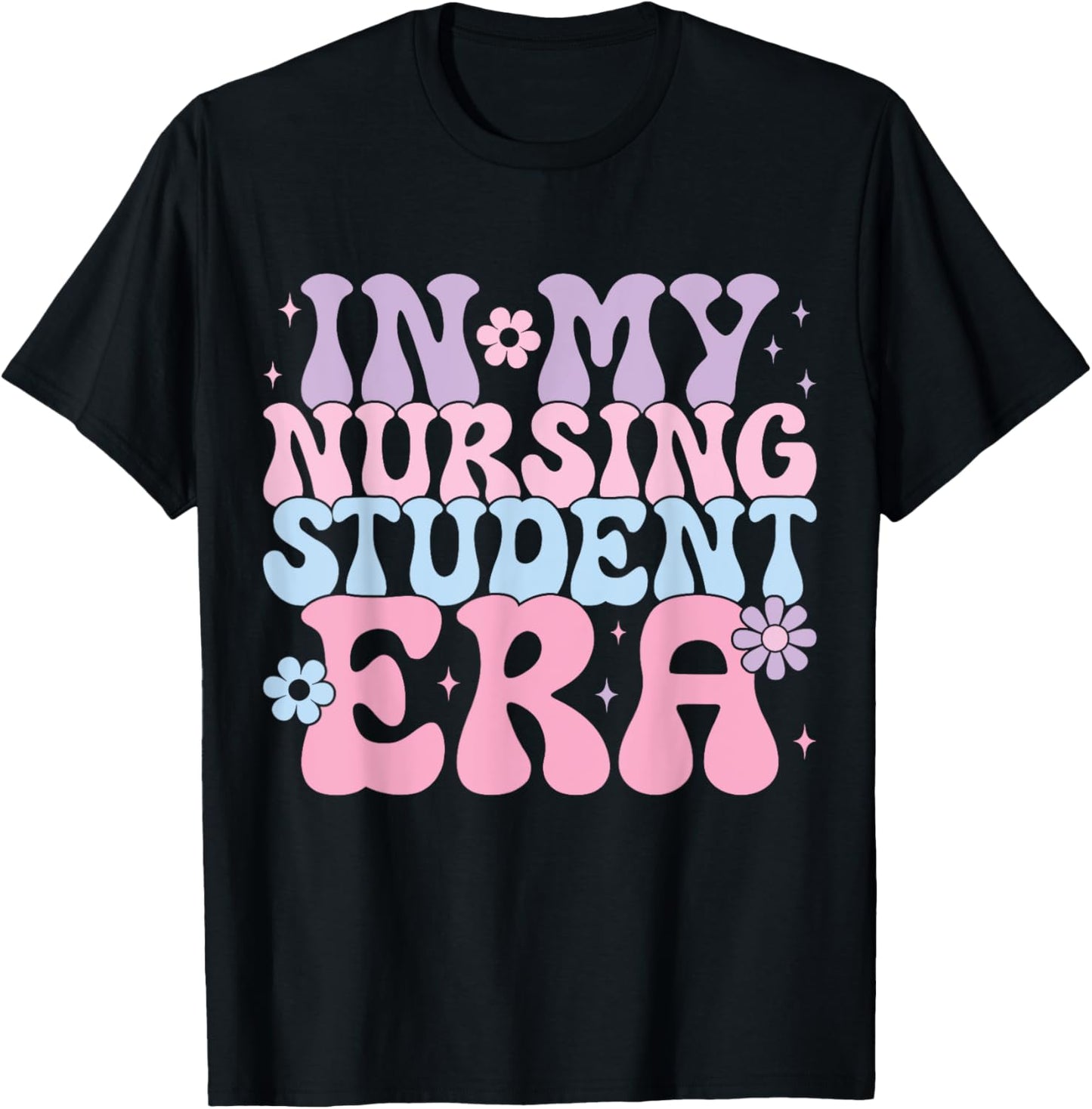 In My Nursing Student Era Groovy Nursing School Future Nurse T-Shirt - T-Shirt | Black