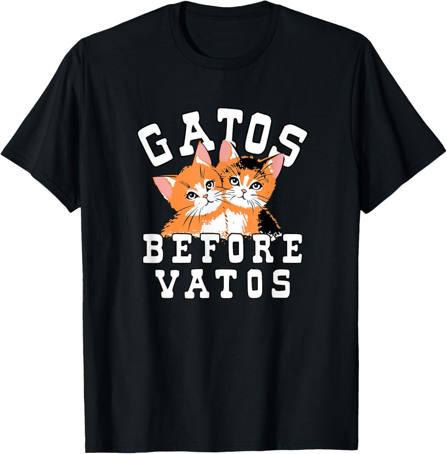 Funny Valentine Gatos Before Vatos , Women T-Shirt - T-Shirt | Black