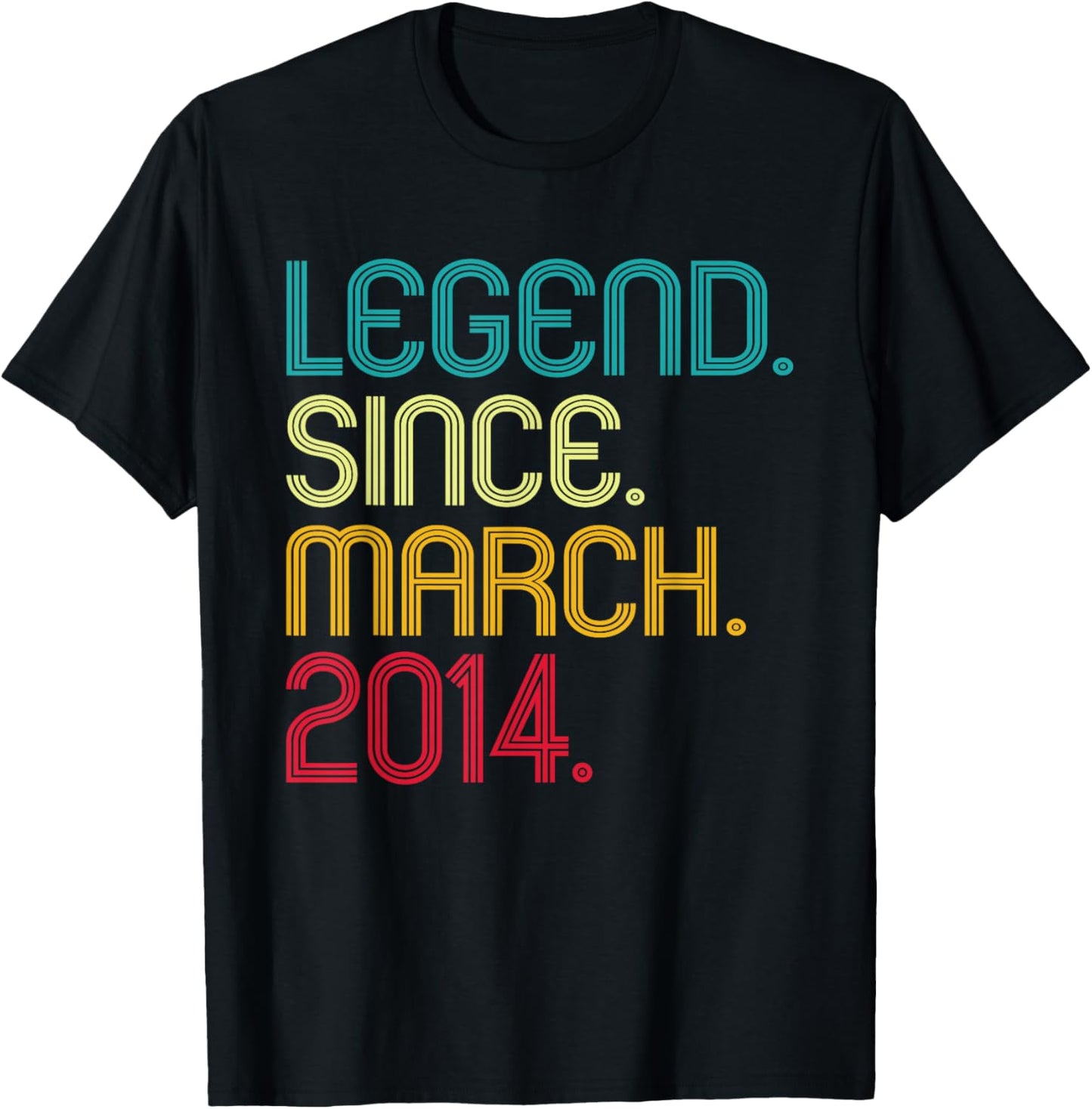Legend Since March 2014 Vintage March 2014 Retro Men Women T-Shirt - T-Shirt | Black