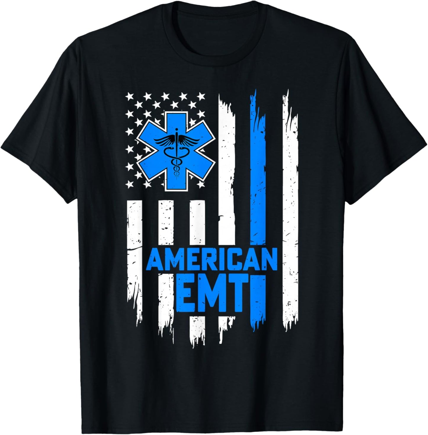 American EMT USA Flag 4th of July Educated Paramedic Gifts T-Shirt - T-Shirt | Black