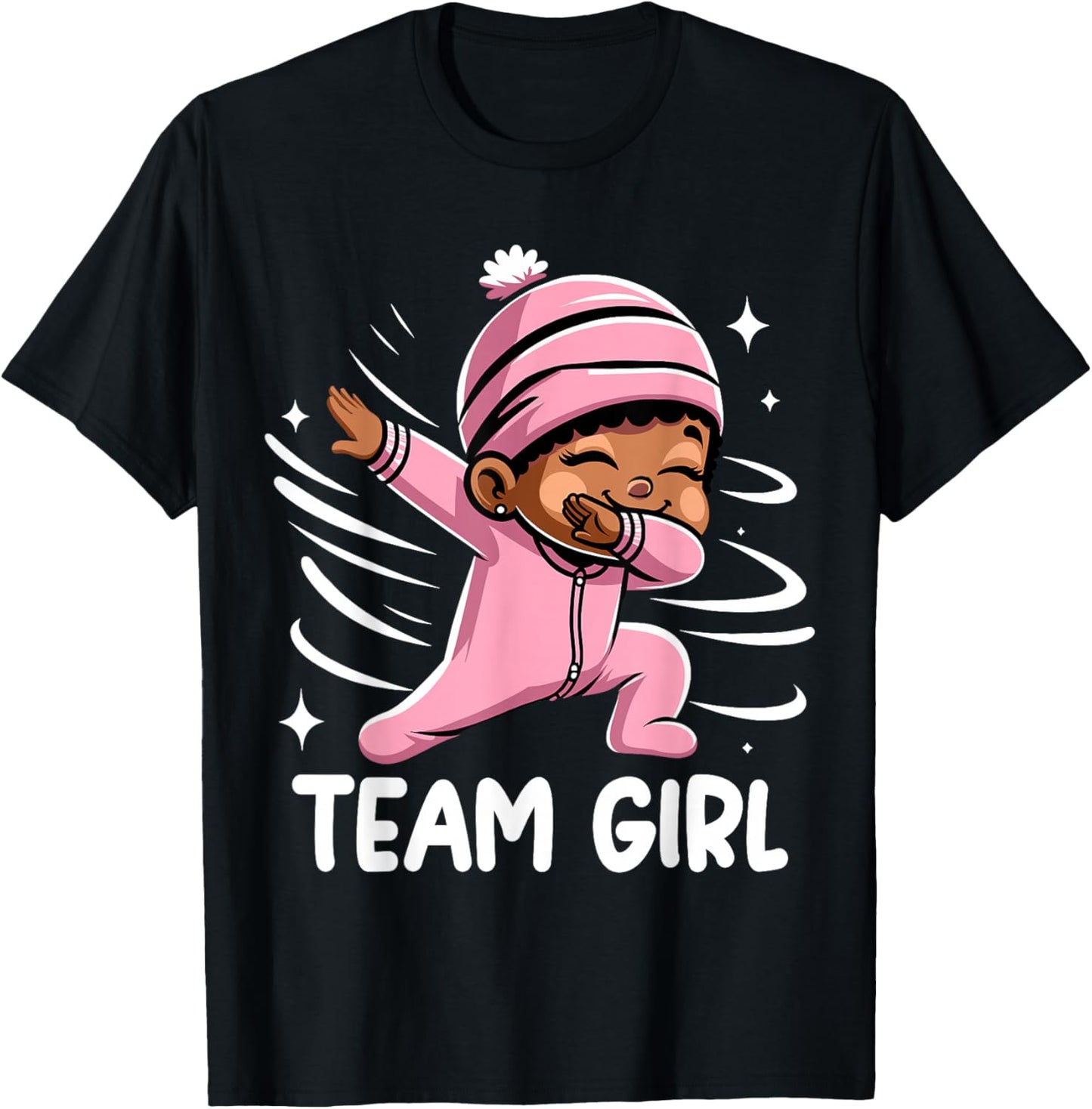 Gender Reveal Party Team Girl Baby Announcement T-Shirt - T-Shirt | Black