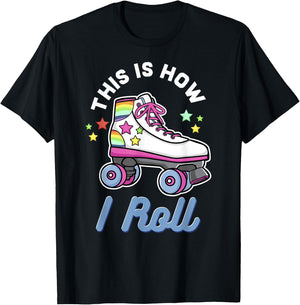 Funny Roller Girl Roller Skate Gift Design Idea T-Shirt - T-Shirt | Black