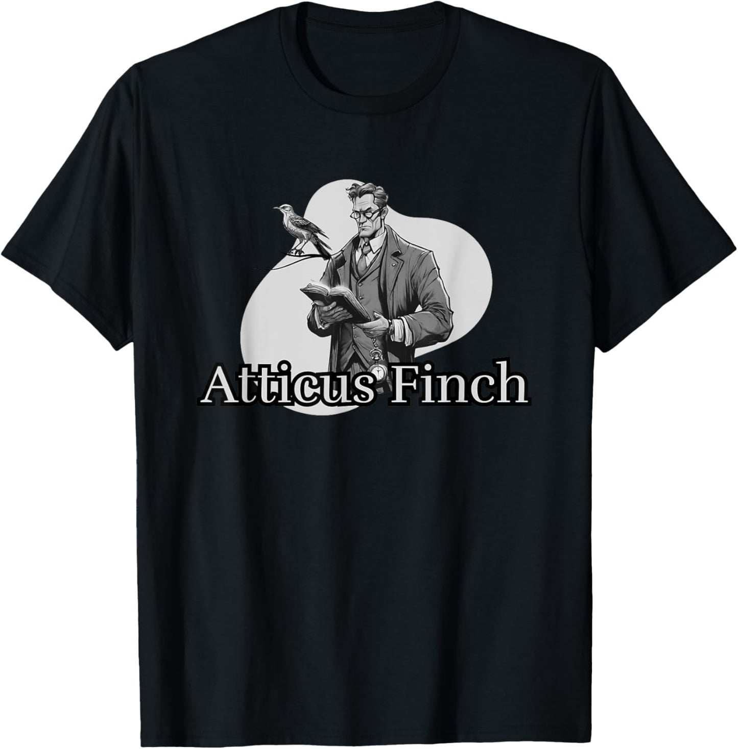 ELDA DESIGN Atticus Finch Retro Classic Book Illustration T-Shirt - T-Shirt | Black